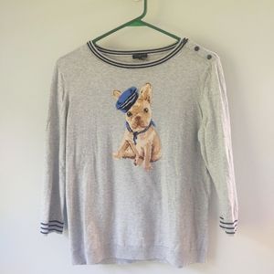 Talbot's Petite French Bulldog Sweater